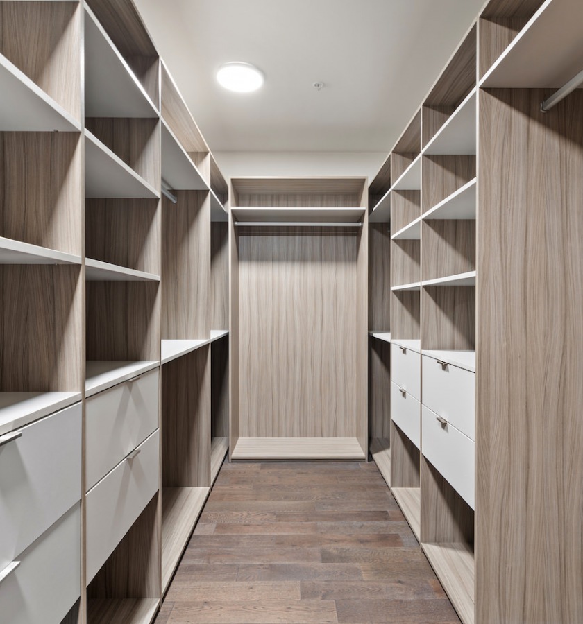 Penthouse Closet with built-in storage